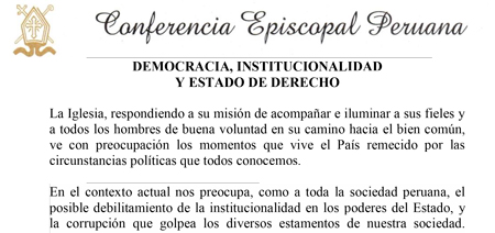 Conferencia Episcopal Peruana comunicado